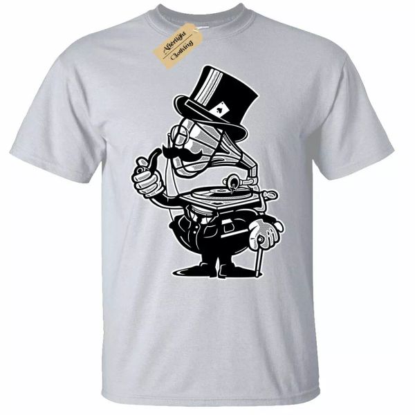

gramophone head t-shirt man, White;black