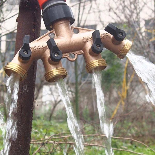 

watering equipments garden hose splitter 4 way tap connectors water distributor switch valve fittings pipe connector irrigation set @16