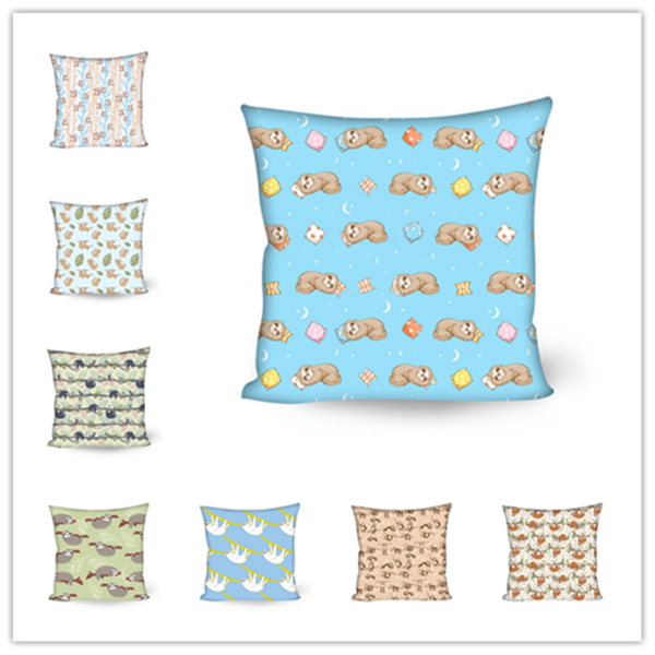 

cushion/decorative pillow cute cartoon lazy sloth case for children room sofa home decor lovely animal print pillowcase soft plush cushion c