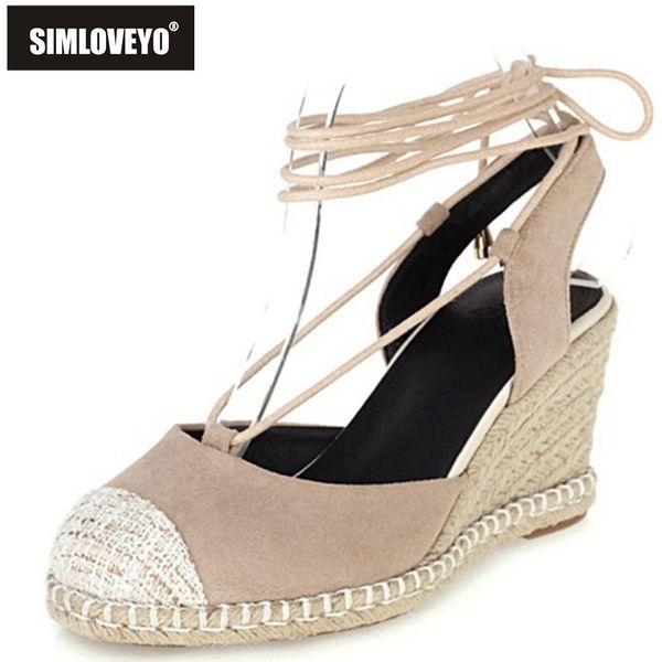 

leisure cap toe sandals suede slingbacks roman shoes ankle cross strap rattan wedges 7.5cm size 30-44 brown a4169 dress, Black