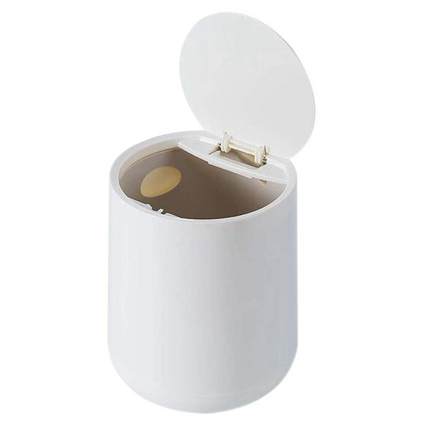 

waste bins creative small deskmini trash bin classification plastic round press storage with lid home office white