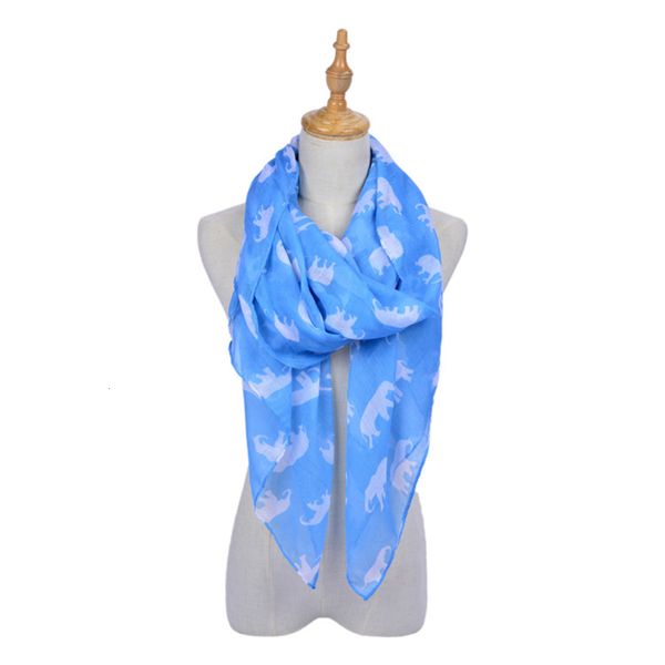 

wrap spring and autumn fashion elephant pattern balinese women's scarf, Blue;gray