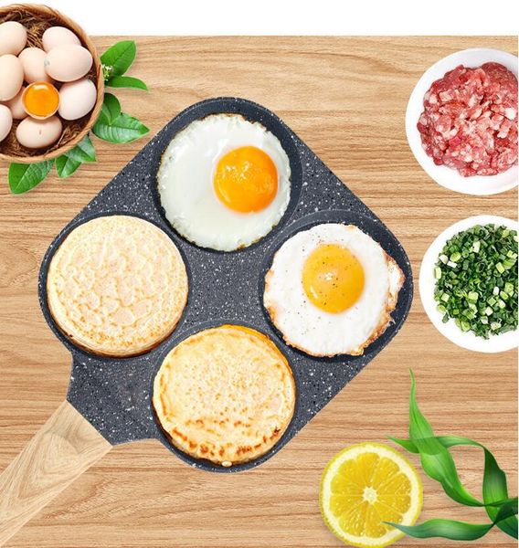 

pans egg frying pan four hole maifan stone non stick two steak