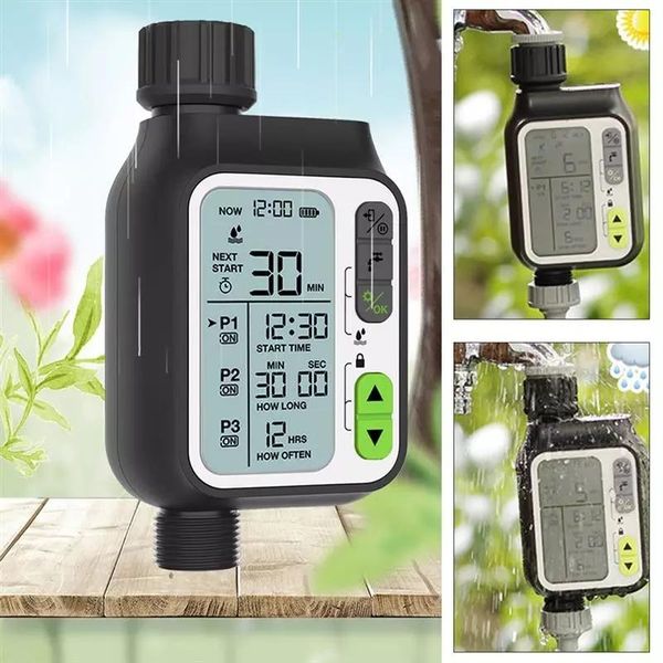 

smart home control watering timer with 3 independent programs automatic rain sensor irrigation controller child lock 3.5 'hd screen