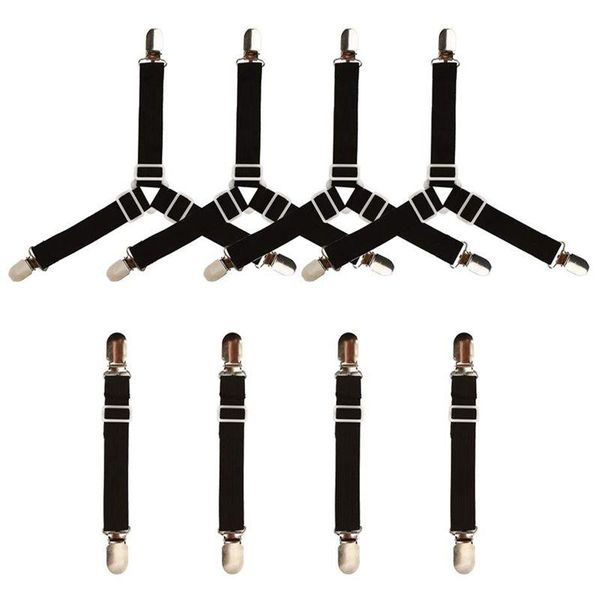

clothing & wardrobe storage 8 pack sheet fasteners,adjustable 4pcs triangular direct elastic clips holder gripper for bed sheets, mattress p