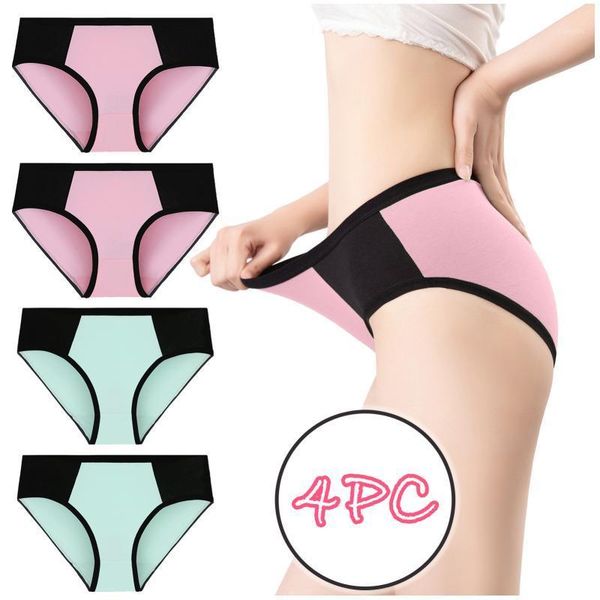 

yoga outfit 4pcs women's cotton panties string underwear female briefs lingerie pants intimate ladies underpants pink bragas de mujer