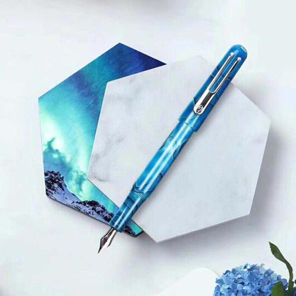 

picasso creative celluloid fountain pen pimio etsandy aurora sky blue ps-975 iridium writing gift for business pens