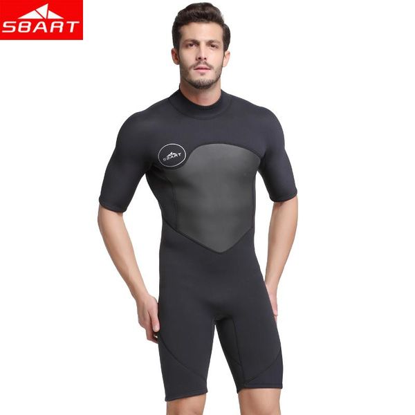

sbart 2mm neoprene wetsuit men keep warm swimming scuba diving bathing suit short sleeve triathlon for surf snorkeling swim wear