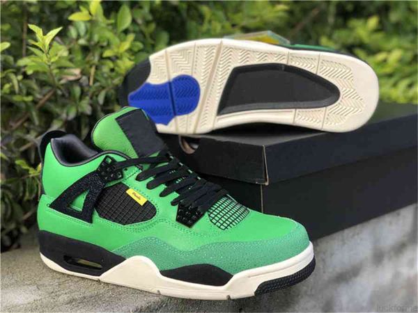 

2021 authentic 4 manila high og athletic shoes men green black sail limited release 150 pairs zapatos trainers sneakers with original box, White;red