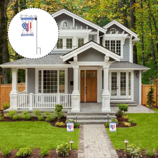 

solar lamps 1 set outdoor banner lamp decor independence day themed light