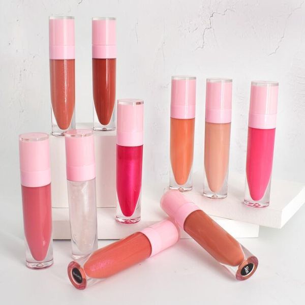 

lip gloss 50pcs wholesale lipgloss cosmetics waterproof glitter shinny plump long lasting glaze custom logo