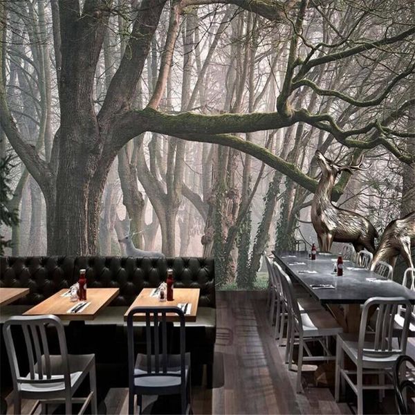 

wallpapers elk forest woods large tooling gourmet wall professional production wallpaper mural custom po