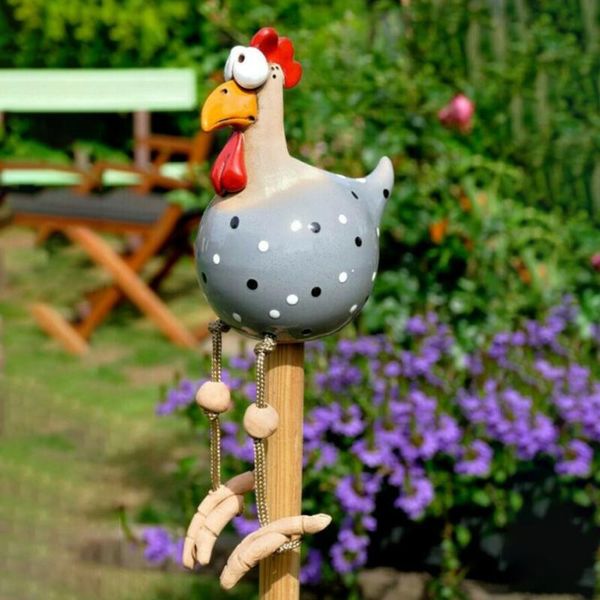 

ceramic chicken garden yard handcraft ornament decoration accessories figurine pottery figure for outdoor decor decorations