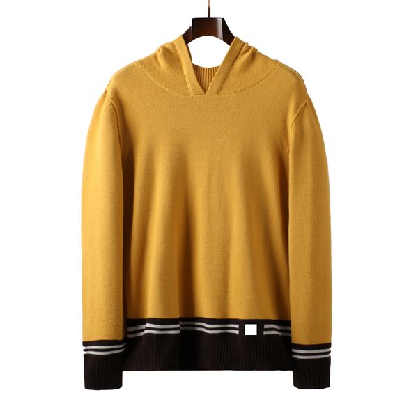 

men's sweater pullover solid color knit 3 colors hooded collar sweaters, White;black