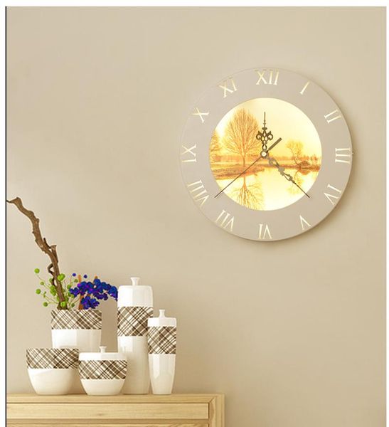 

wall lamp modern clock light led bedroom bedside simple living room hanging creative children's
