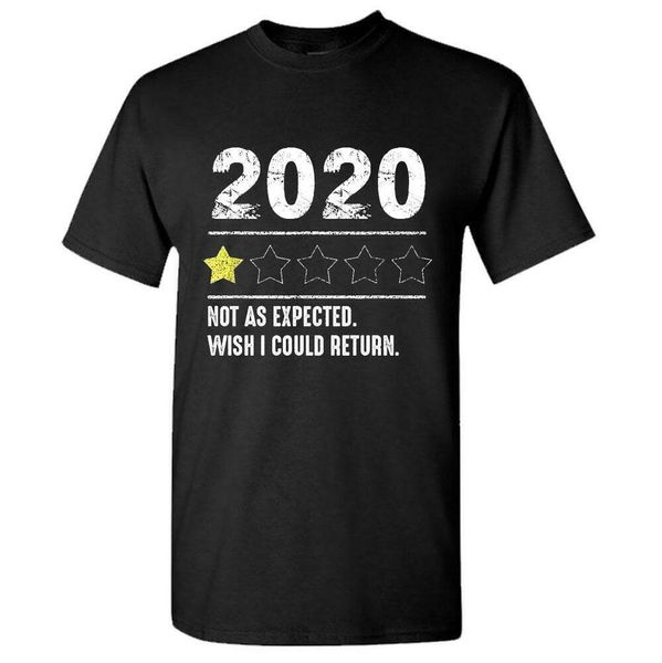 

review 2020 one star rating wish could return funny bad year t-shirt, White;black