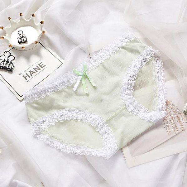 

women's panties summer breathable mesh lace female small fresh japanese cute sweet bow briefs, Black;pink