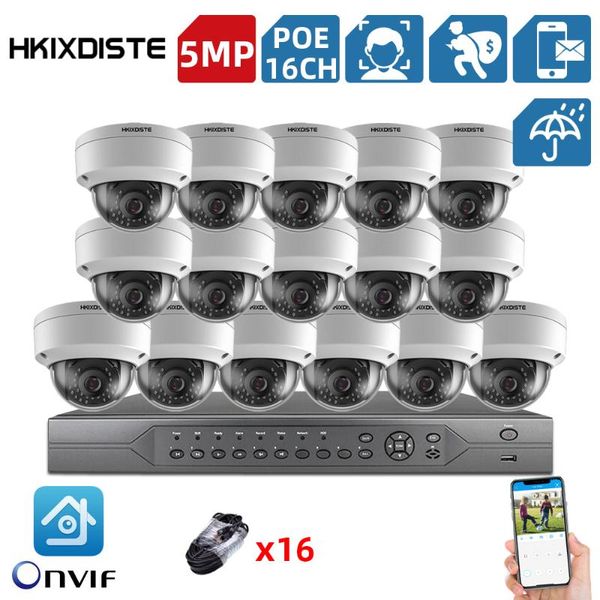 

h.265+ 16ch 4k 5mp poe kit cctv camera system outdoor waterproof security ip video surveillance set 4tb hdd wireless kits