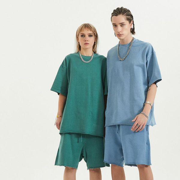 

men's t-shirts summer casual oversized t shirts thick cotton loose fit solid color man tees, White;black