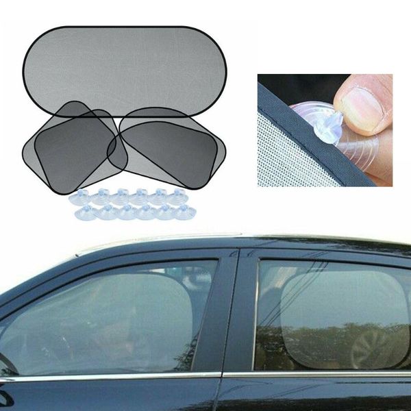 

5pcs rear/side car sun shades kids baby children shade screen+10 sucker protector window blind mesh universal accessories sunshade