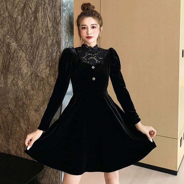 

casual dresses coigarsam women one-piece dress korean black 8830, Black;gray
