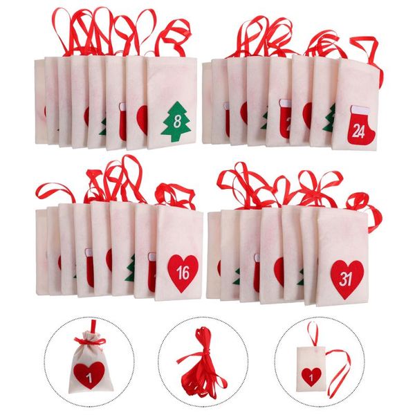 

gift wrap 1 set year drawstring bag hanging pouch calendar christmas wrapping
