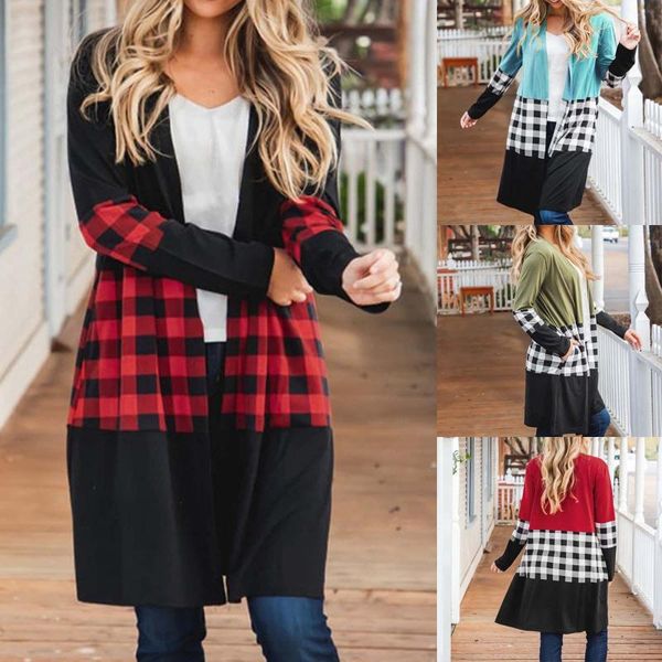 

women's hoodies & sweatshirts women red plaid patchwork vintage jacket long sleeved casual loose pocket zip up autumn streetwear style, Black