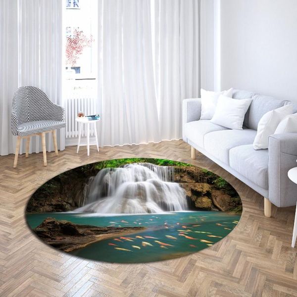 

carpets modern four seasons landscape carpet living room/coffee table/garden blanket polyester anti-slip mat home decor