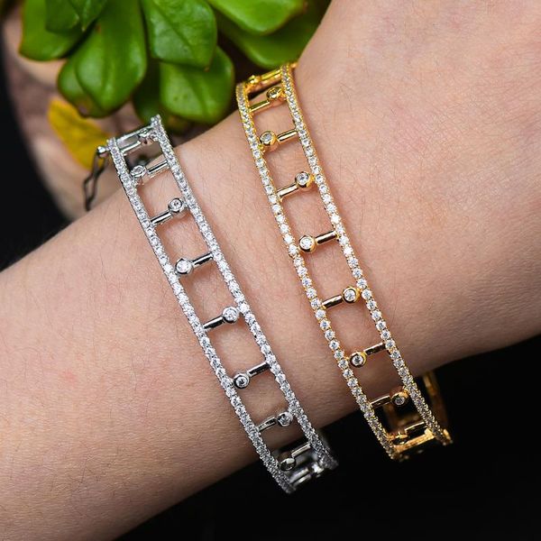 

bangle blachette trendy luxury big cuff for women wedding cubic zircon crystal cz dubai bracelet party jewelry high quality, Black