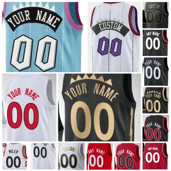 

2021 city printed kyle 7 lowry fred jersey vanvleet pascal siakam og 3 anunoby patrick 22 mccaw aron 46 baynes deandre bembry basketball jer, Black;red