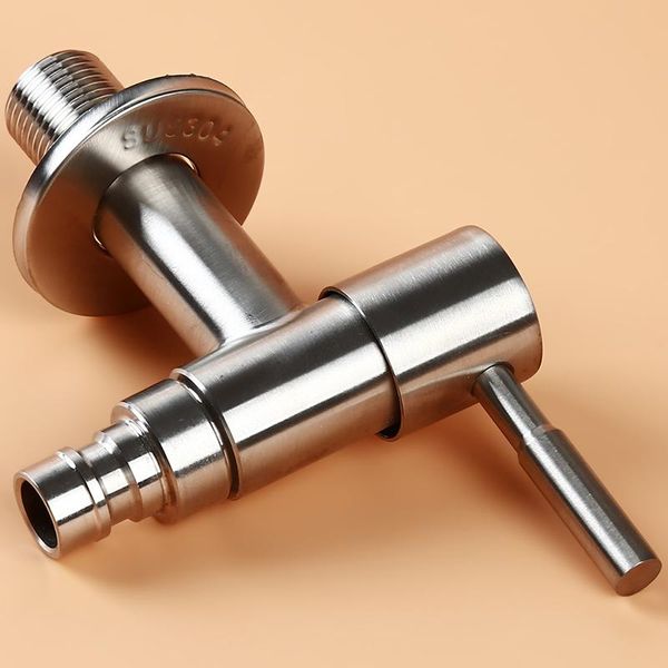 

bathroom sink faucets 1pc stainless steel t-word shaped washing machine water faucet modern garden fast open / wall mounted taps bibcock