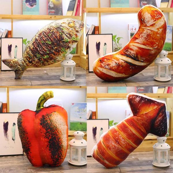 

disposable gloves 1pc creative simulation squid drumsticks chicken wings grilled fish shape pillow soft lumbar back cushion plush food