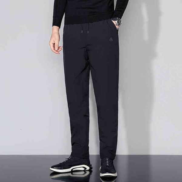 

men's pants winter 90% goose down work for men solid waterproof trousers warm streetwear outdoor fashion joggers 2vtt, Black