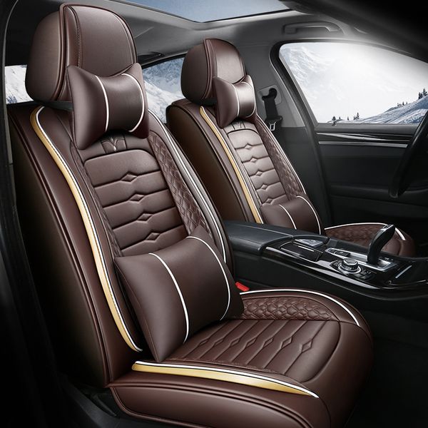 

car accessory seat cover for sedan suv durable leather universal five seats set cushion including front and rear covers full covered gray de