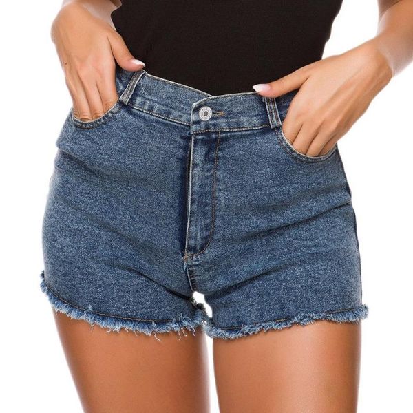 

women's jeans women high waist skinny short booty shorts denim beach vacation slim pants female mini club party casual bottom, Blue