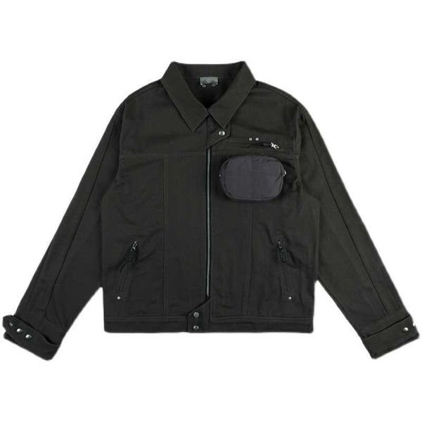 

autumn and winter far high street vibe style multi pocket work clothes detachable men's loose jacket zipper jacket fashion, Black;brown