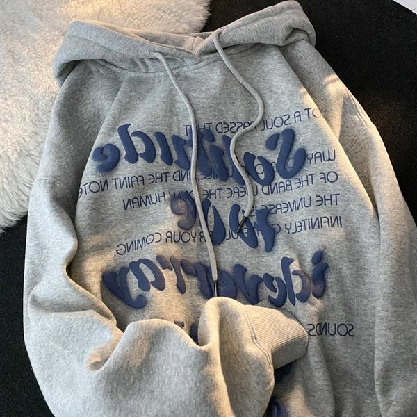 

women's hoodies & sweatshirts harajuku 3d letter women korean cute oversize long sleeve autumn japanese kawaii streetwear hoodie, Black