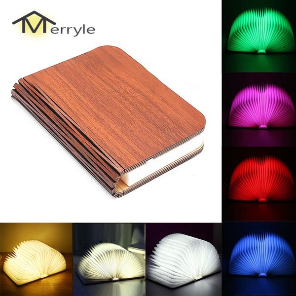 

book lights colorful usb led ligh rechargeable creative wooden night light desk table lamp home decoration for kid baby birthday gift