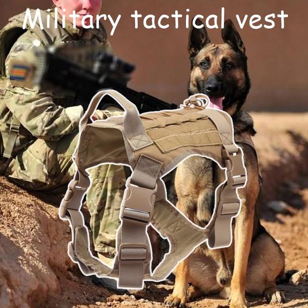 

dog collars & leashes army harness military tactical vest for large dogs outdoor training hunting walking overalls german shepherd