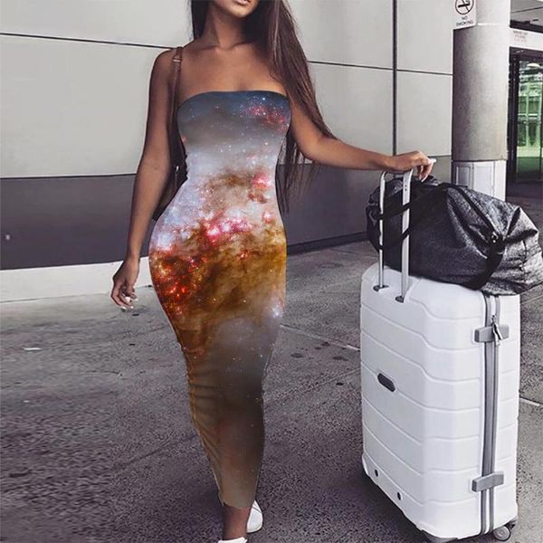 

casual dresses kyku brand galaxy dress women space ladies universe bodycon nebula party colorful 3d print womens clothing summer, Black;gray