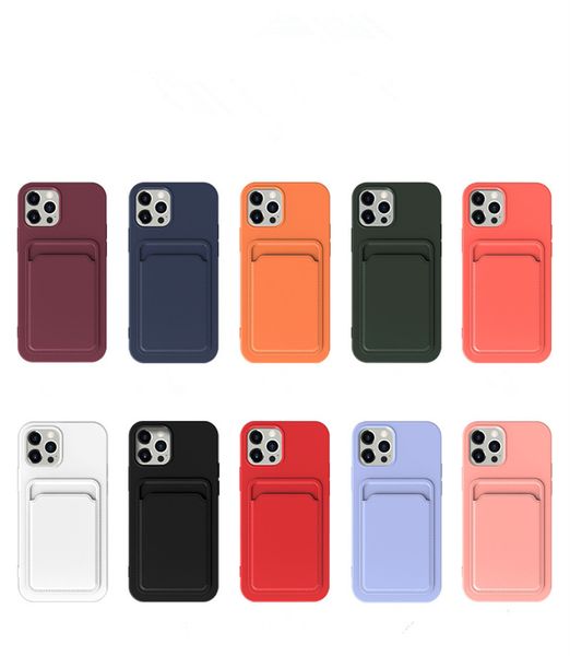 

phone case card pocket silicone shell anti-fall tpu cover for iphone 15 plus 14 pro max 13 pro 12