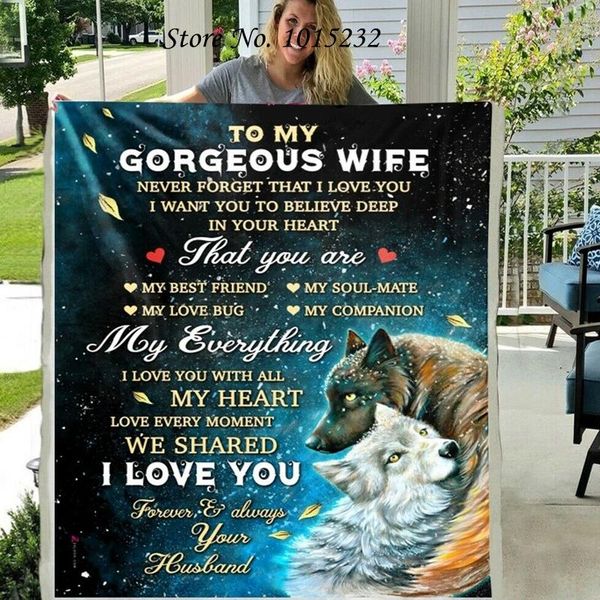 

blankets letter blanket to my wife 3d printed fleece for beds thick quilt fashion throw from your husband gift w92