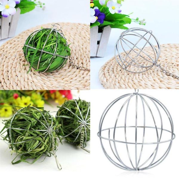

small animal supplies pet hay manger ball steel plating grass guinea pig hamster rack toy for n8n7