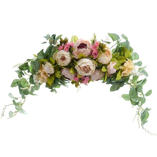 

decorative flowers & wreaths nordic artificial peony flower door lintel silk wreath wall hanging home table decoration wedding supplies