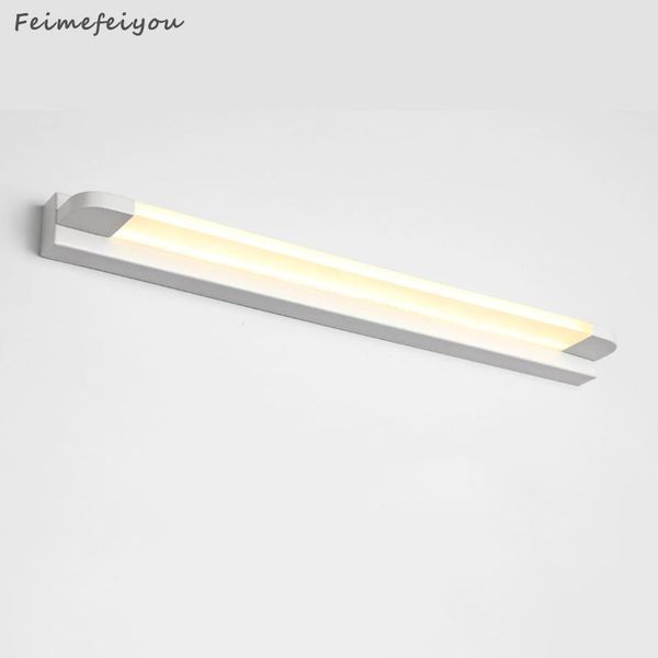 

wall lamp modern long bathroom vanity light bar over mirror, led sconce fixtures indoor stainless steel daylight bath makeup lighting