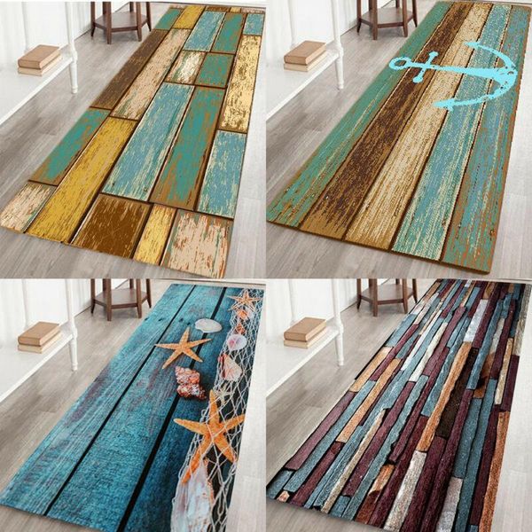

carpets 3d art kitchen bath bathroom shower floor door mat rug anti-slip wood strip vintage