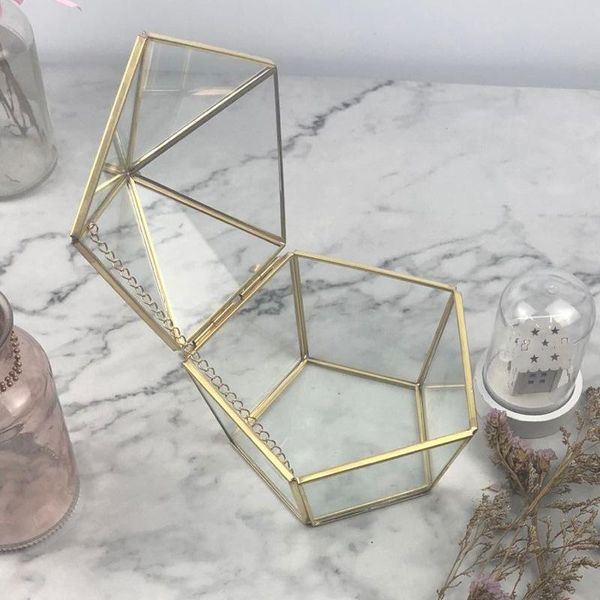 

jewelry storage gift box wedding ring organizer geometry glass flower house home decoration diy wrap