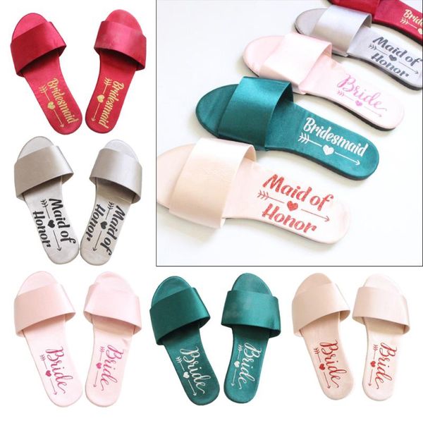 

women's slippers with printed letters for wedding party, spa, party and more, Black