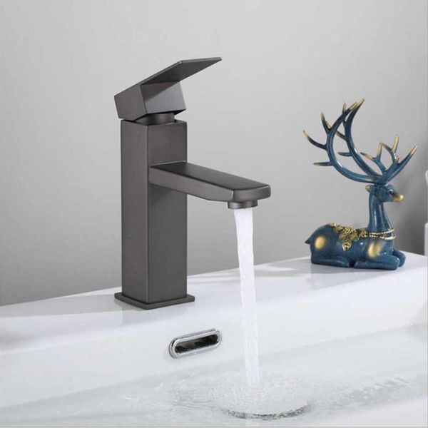 

bathroom sink faucets g1/2in thread stainless steel matte black basin water faucet cold mixing tap
