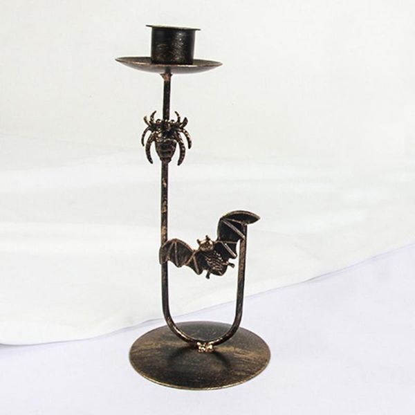 

candle holders 2021 stand eye-catching rust-proof wrought iron halloween themed display for home candlestick ornaments
